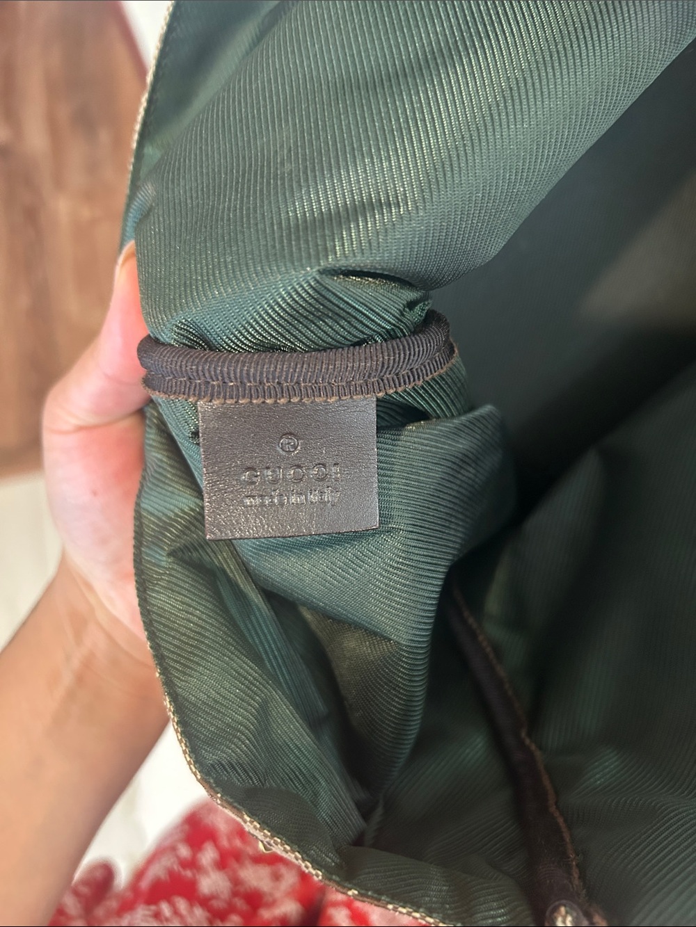 Gucci Beige GG Canvas Tote with Green and Red Web Straps - Picture 8 of 9